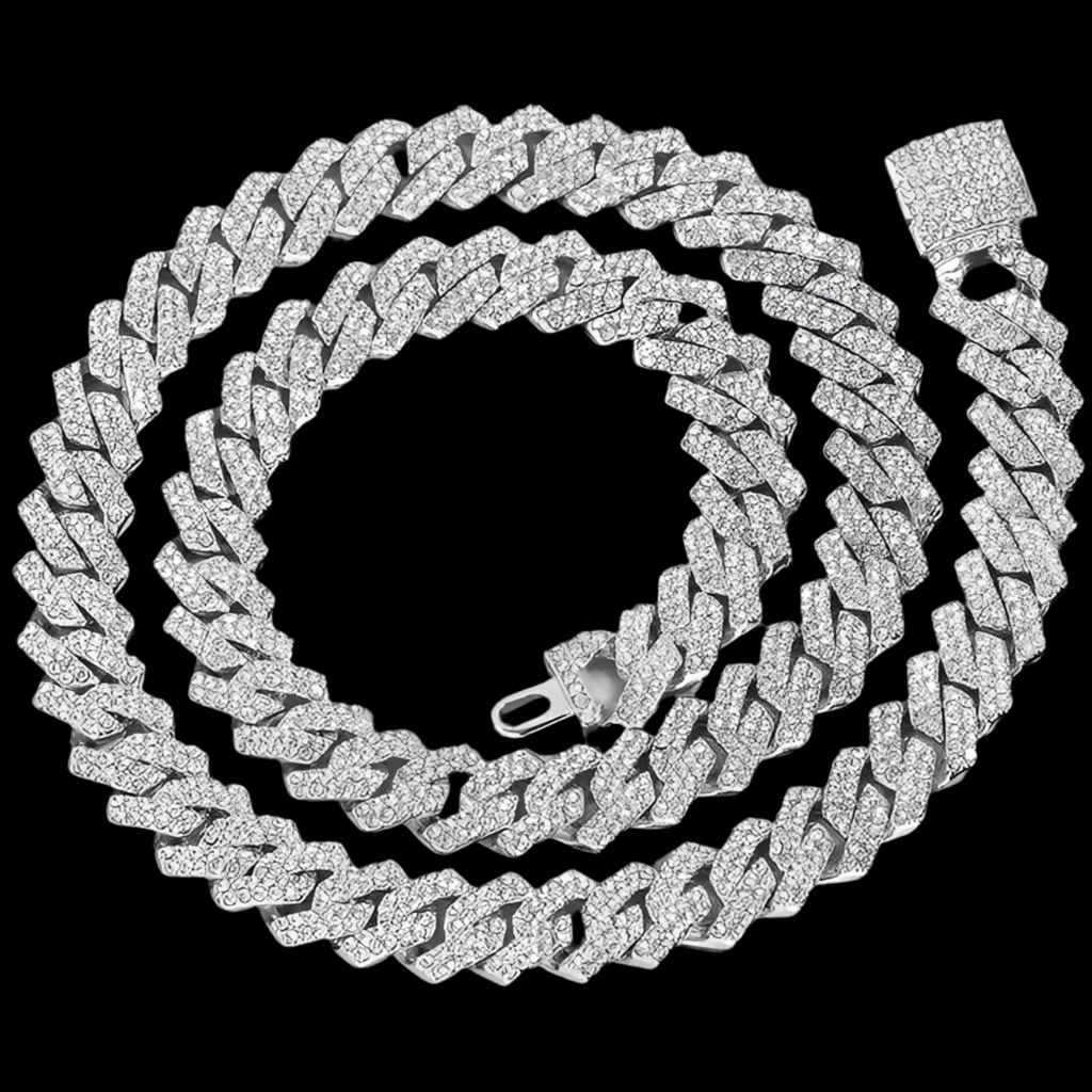 Unisex Zircon Hip Hop Cuban Chain Necklace for Dating