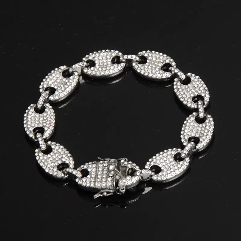 Colorful Diamond Men's Cuban Bracelet