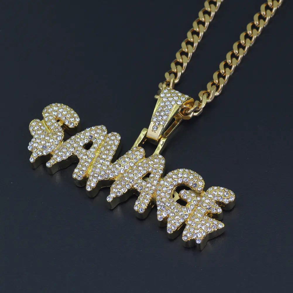 SAVAGE Letter Pendant Hip Hop Necklace Fashion Jewelry