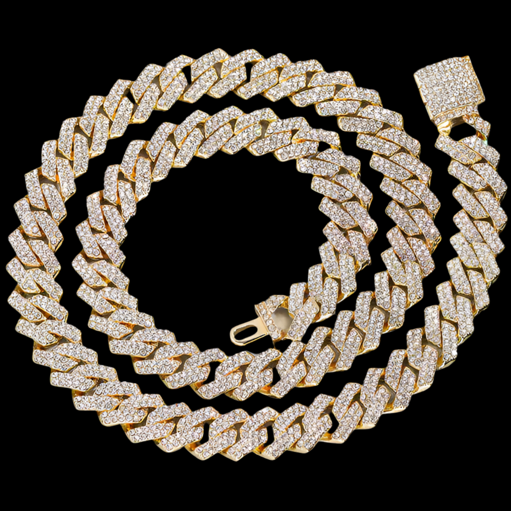 Unisex Zircon Hip Hop Cuban Chain Necklace for Dating