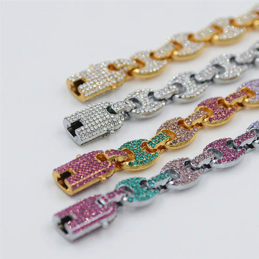 Colorful Diamond Men's Cuban Bracelet