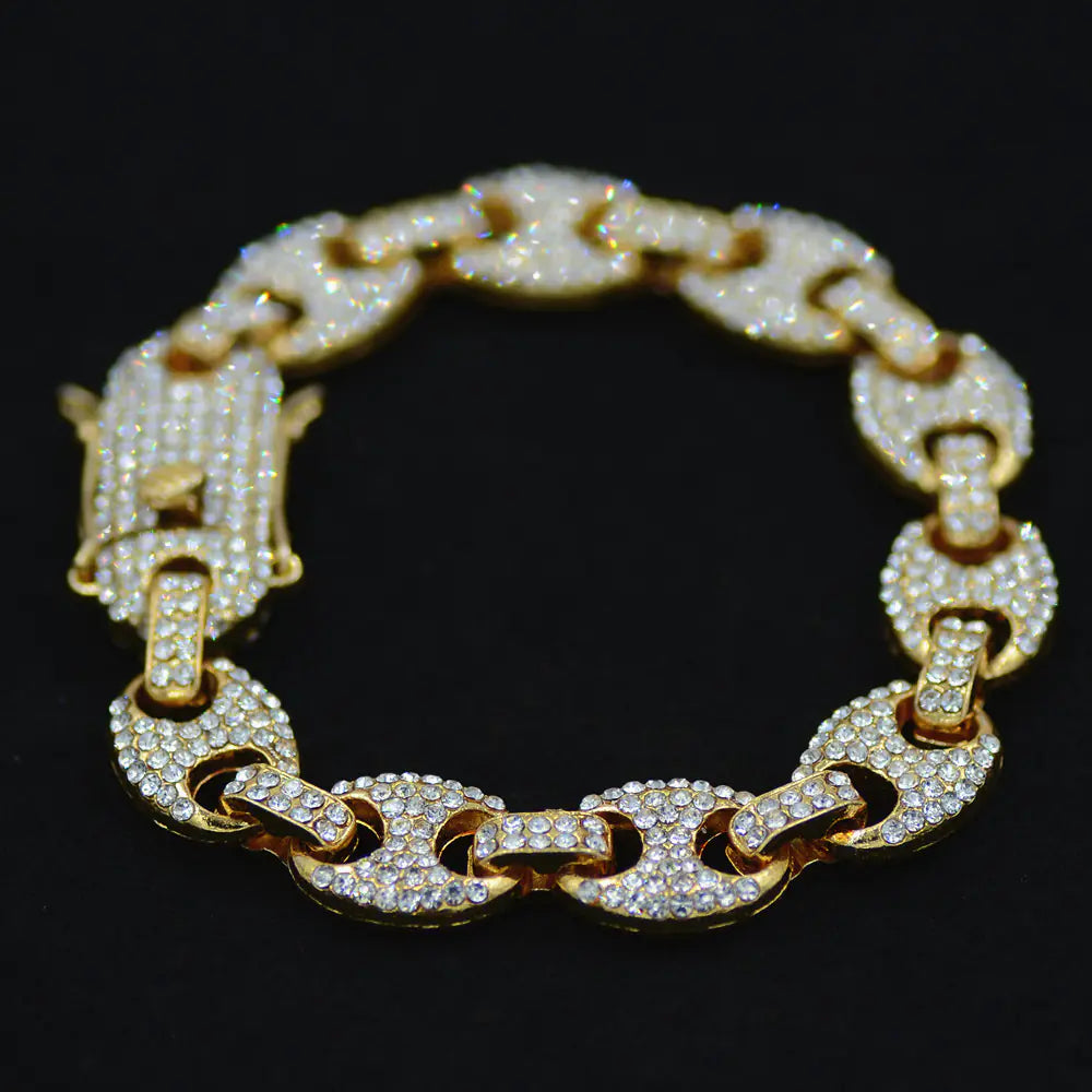 Colorful Diamond Men's Cuban Bracelet