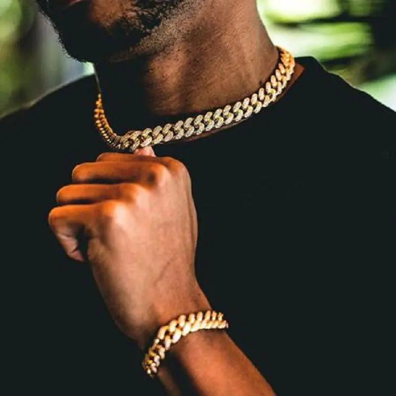 Men's Hip Hop Blinged-Out Cuban Link Necklace