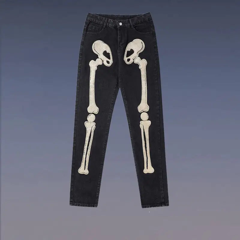 Skull Bone Patch Jeans